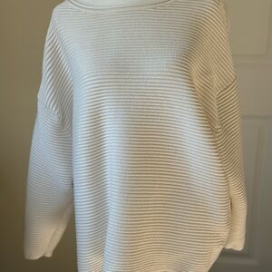 Elegant Cream Shades of Denim Sweater